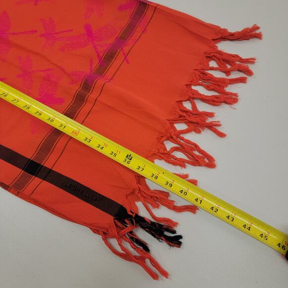 Leigh & Luca Scarf Orange/ Pink Flocked Scarf - Picture 11 of 14